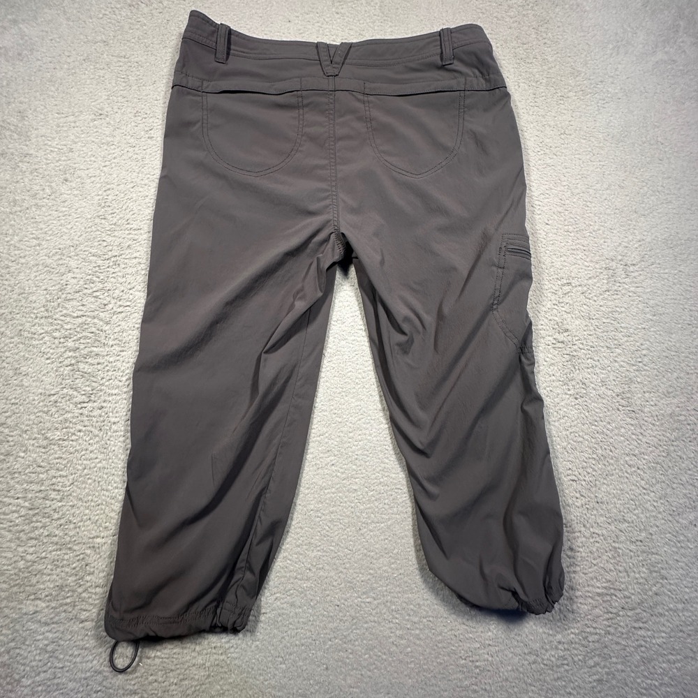 Eddie Bauer Travex Pants Women 6‎ Gray Capri Cargo Hiking Outdoor Utility Bungee - Picture 2 of 9